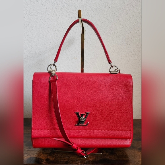 Louis Vuitton Red Taurillon Lockme II Leather Satchel - Picture 1 of 16